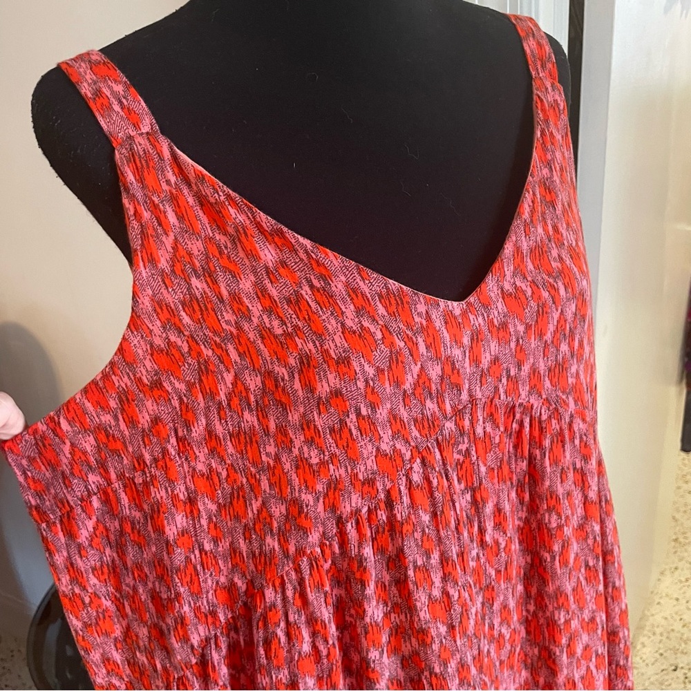 JOIE Red Print Sleeveless Maxi DRESS! Fully lined! Good condition! Lg - Picture 7 of 11